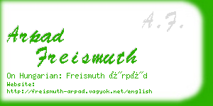 arpad freismuth business card